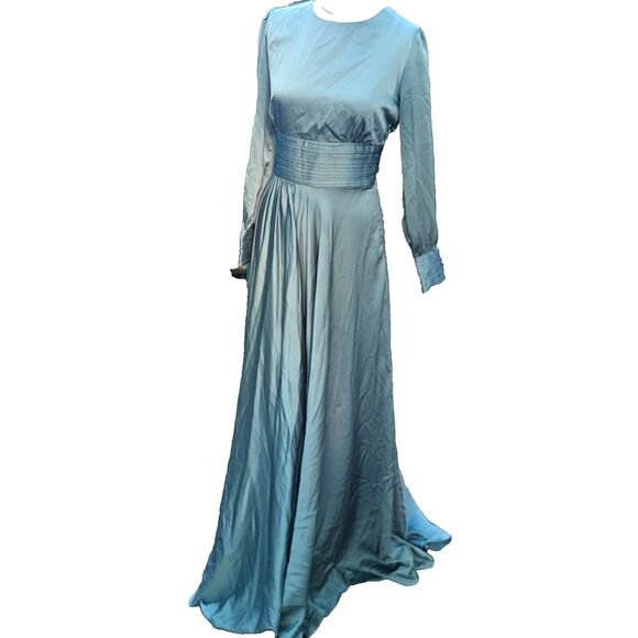 Turkish Designer Stilife Gorgeous Greek Goddess 1940s Style Long Gown Sz 40 US 8 - Picture 2 of 4
